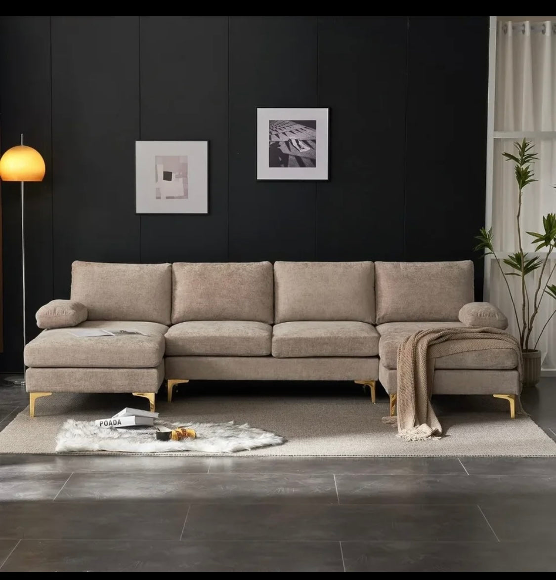 Modular, U shaped, sectional sofa