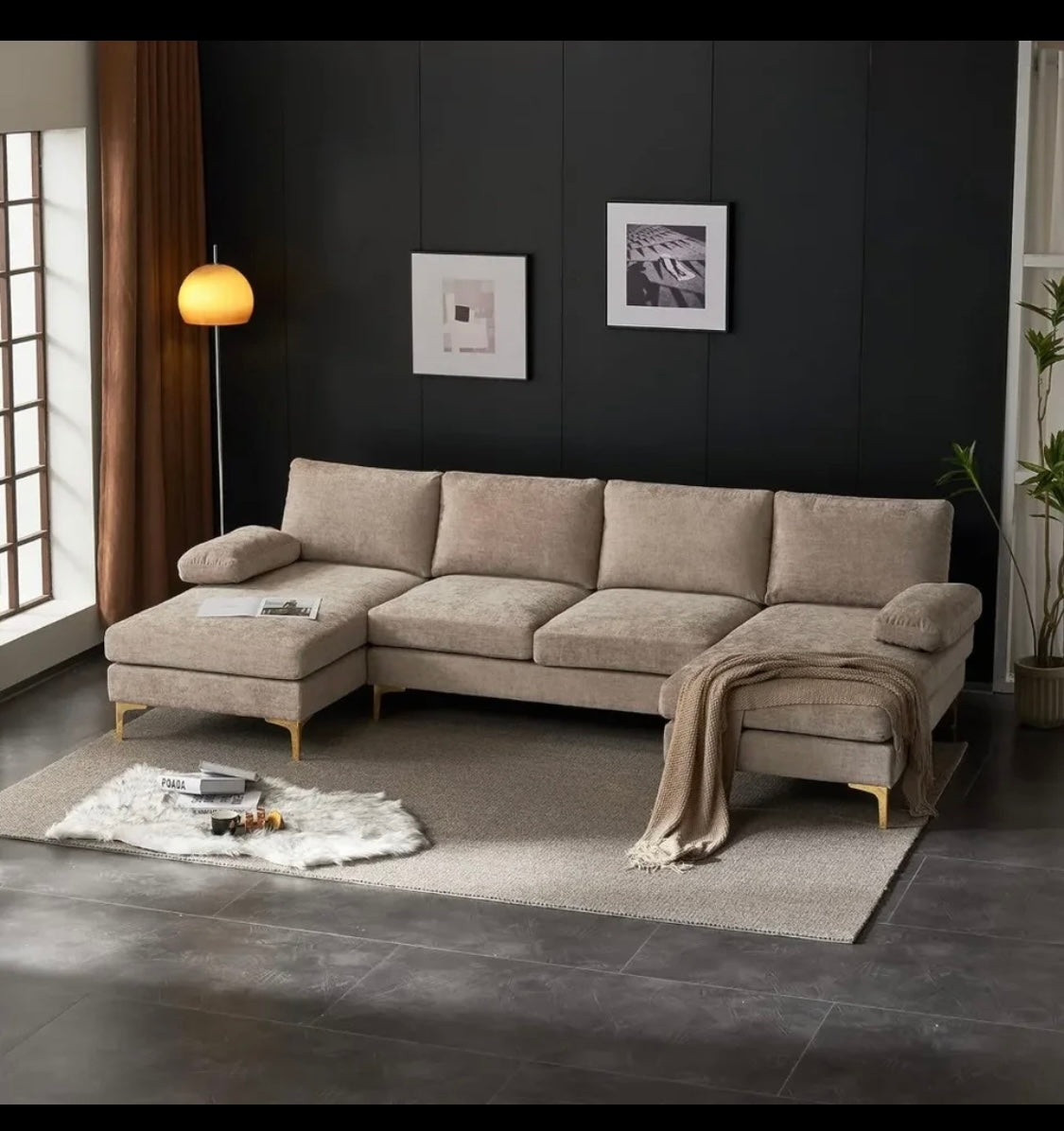 Modular, U shaped, sectional sofa