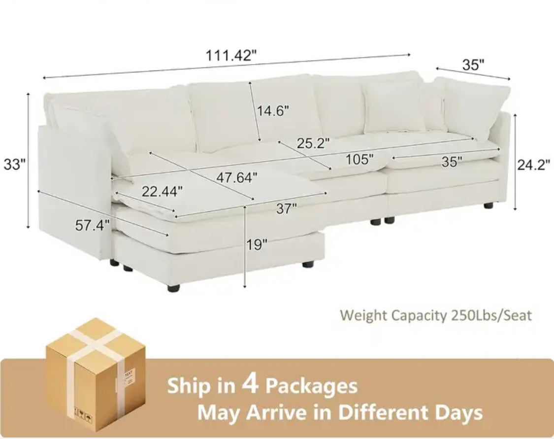 Modular U shaped Sectional sofa